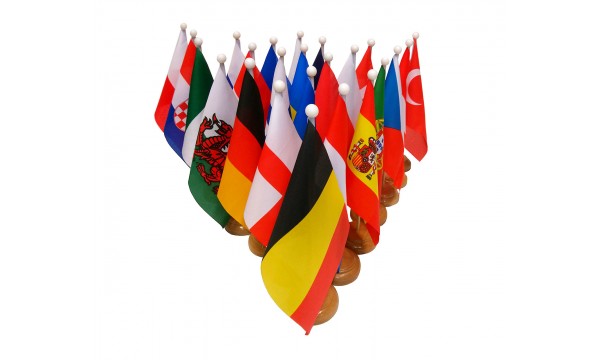 Euro 2024 - 9"x6" Group Stage Wooden Table Flag Pack 